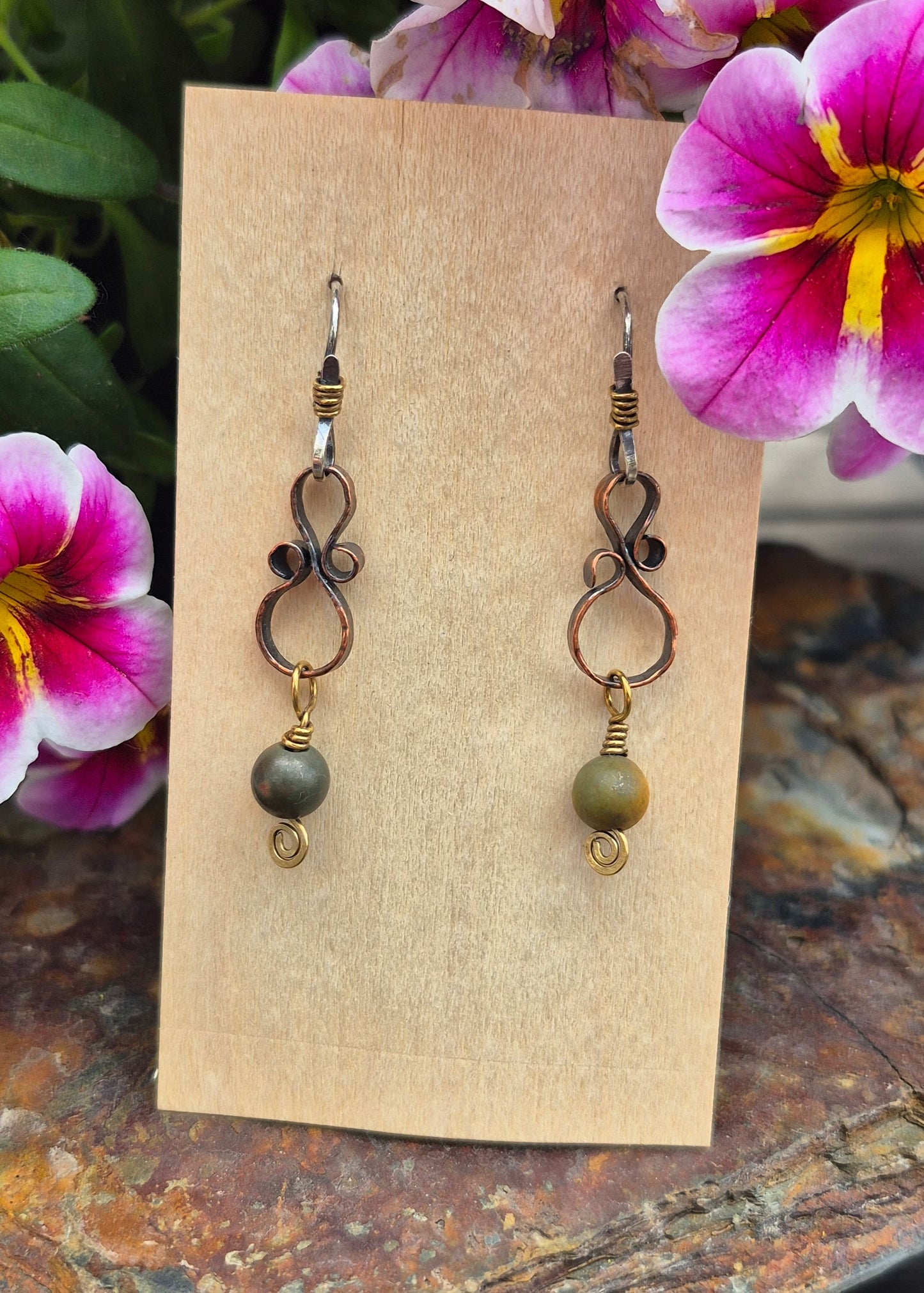 Red Creek Jasper 6mm "8" earrings