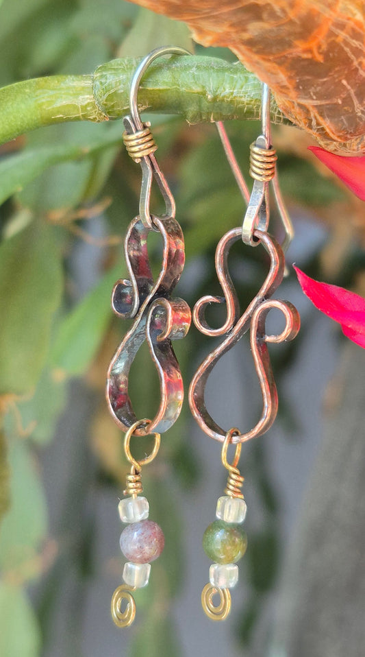 Indian Agate 4mm "8" earrings