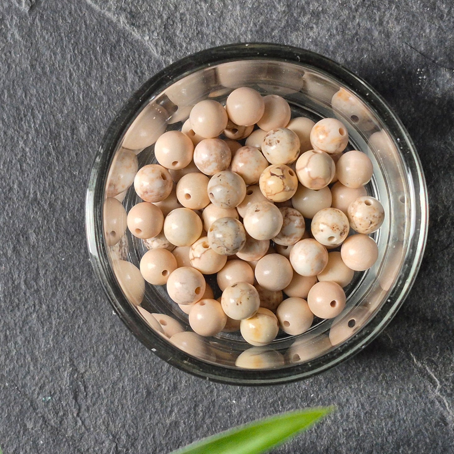 6mm bead and Copper "8" earrings