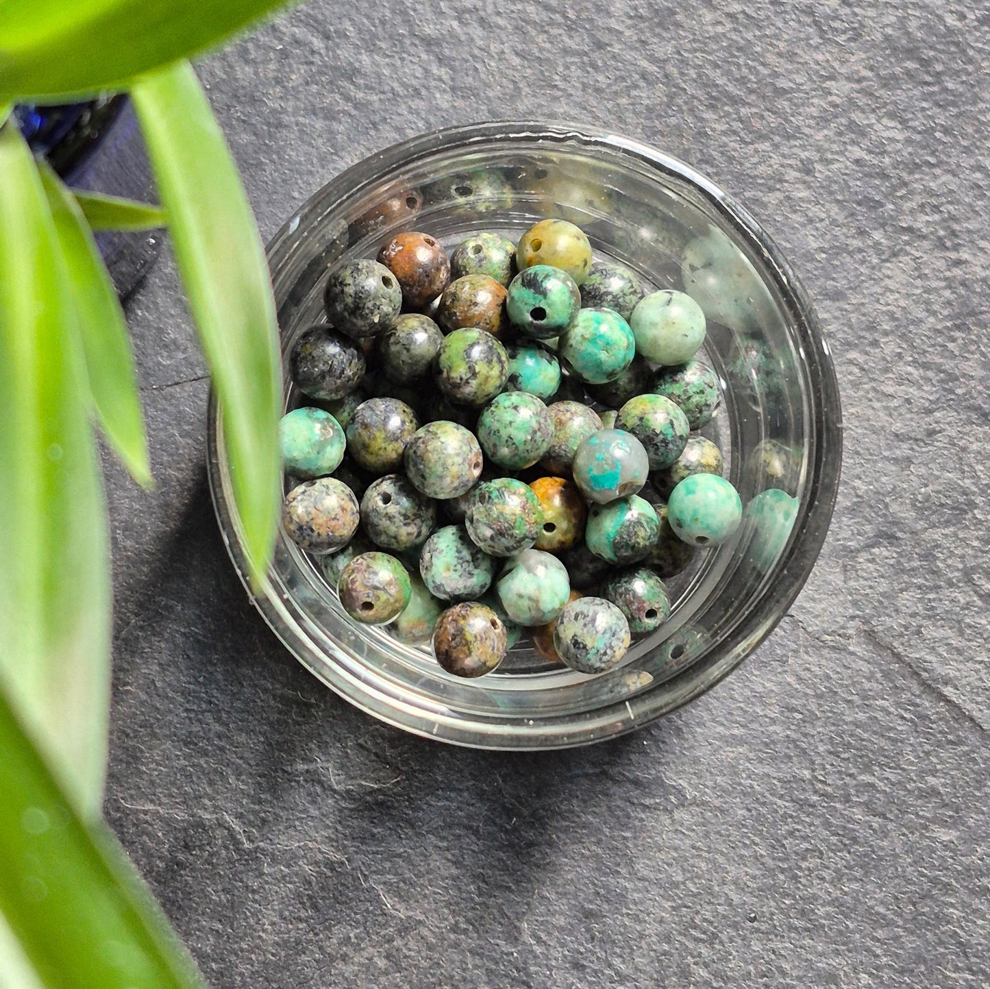 6mm bead and Copper "8" earrings