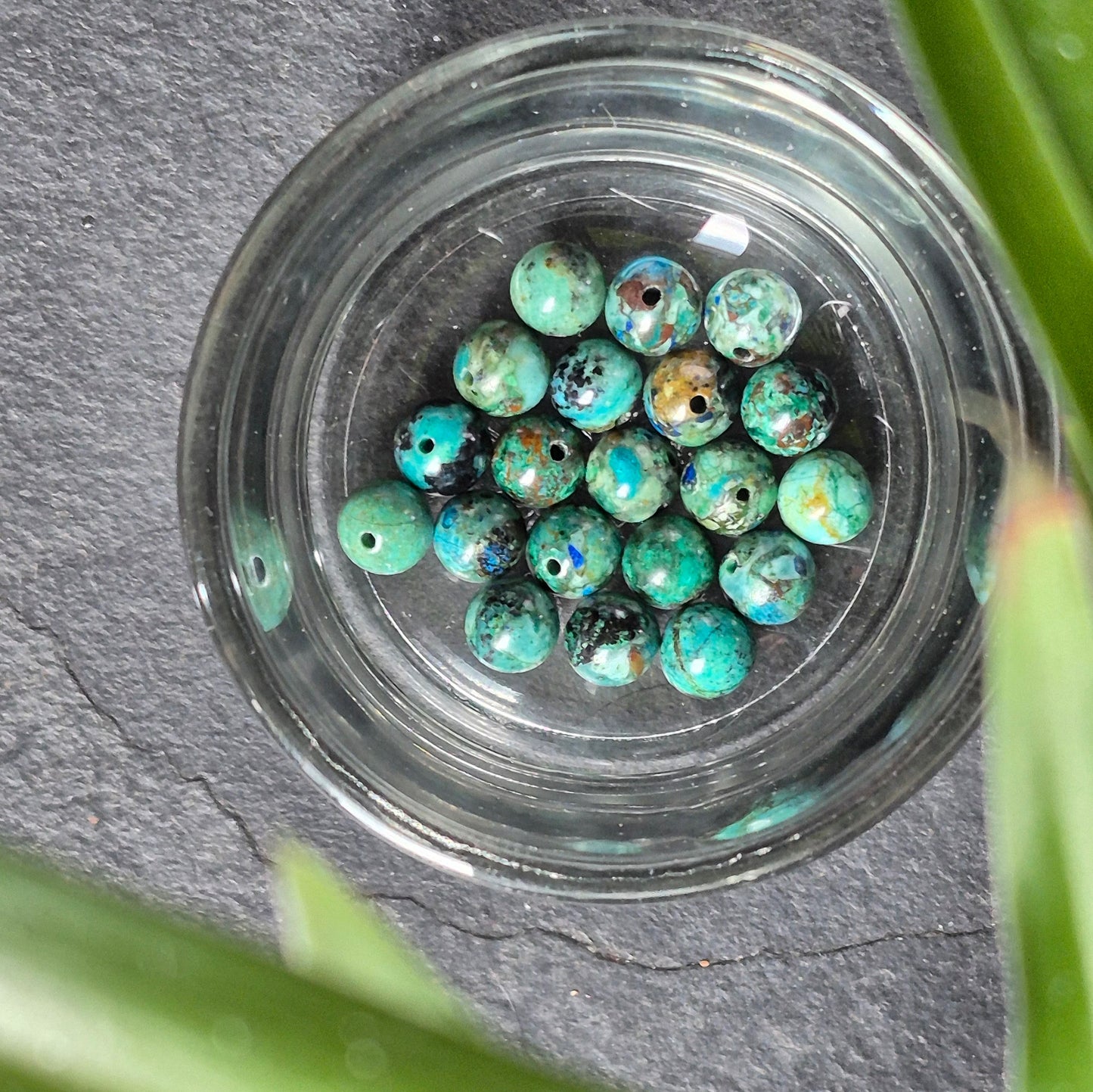 6mm bead and Copper "8" earrings