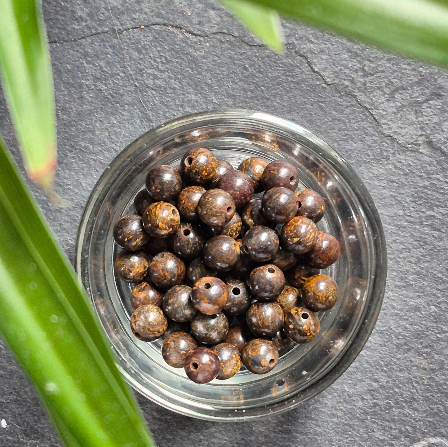 6mm bead and Copper "8" earrings
