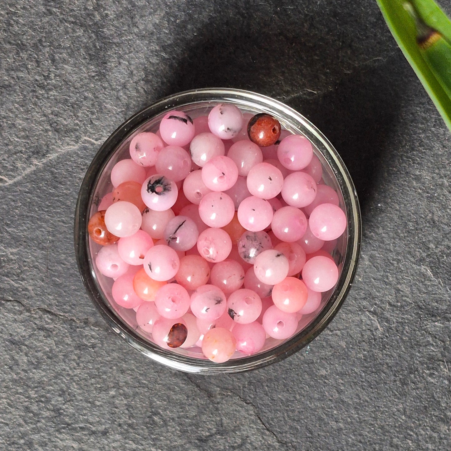 6mm bead and Copper "8" earrings