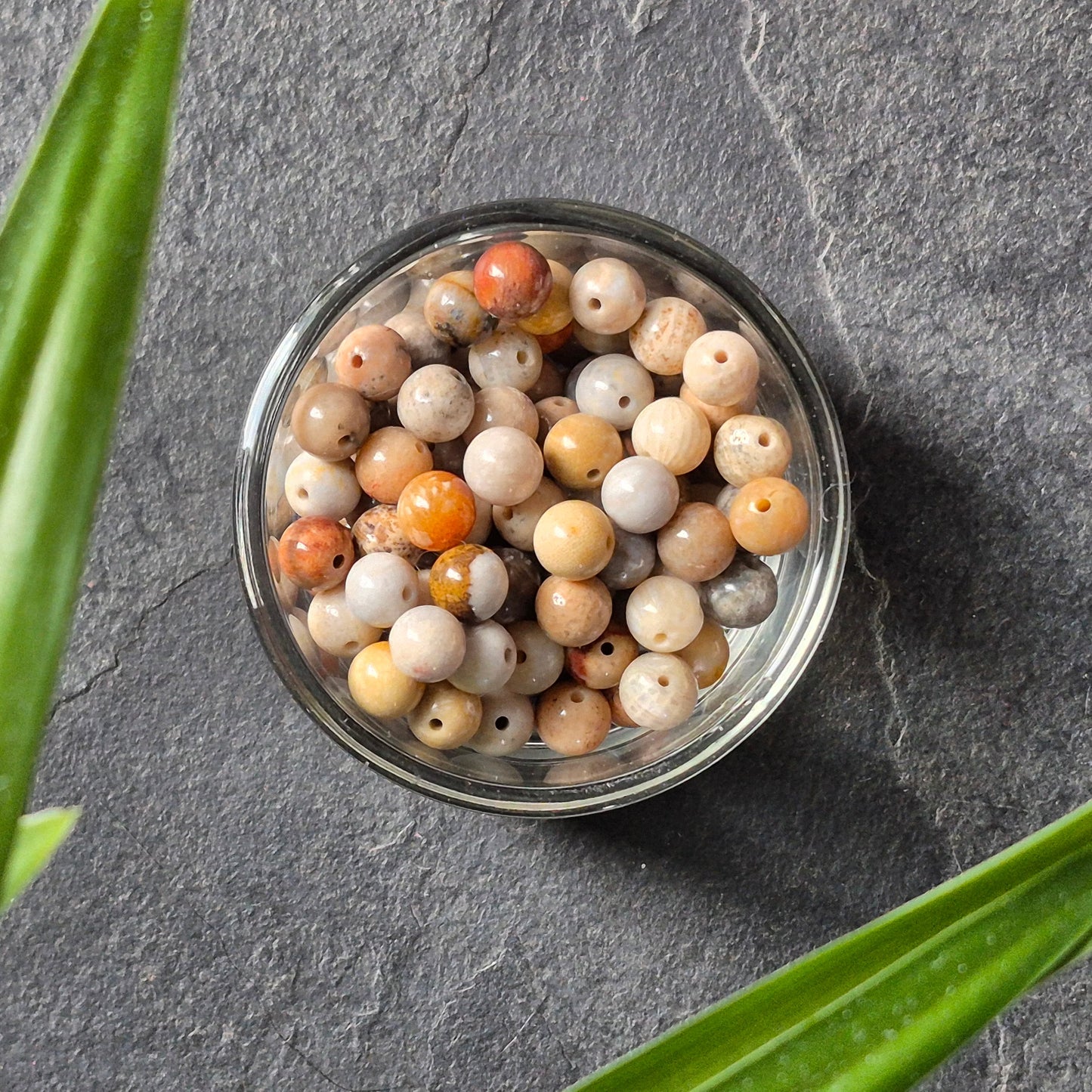 6mm bead and Copper "8" earrings