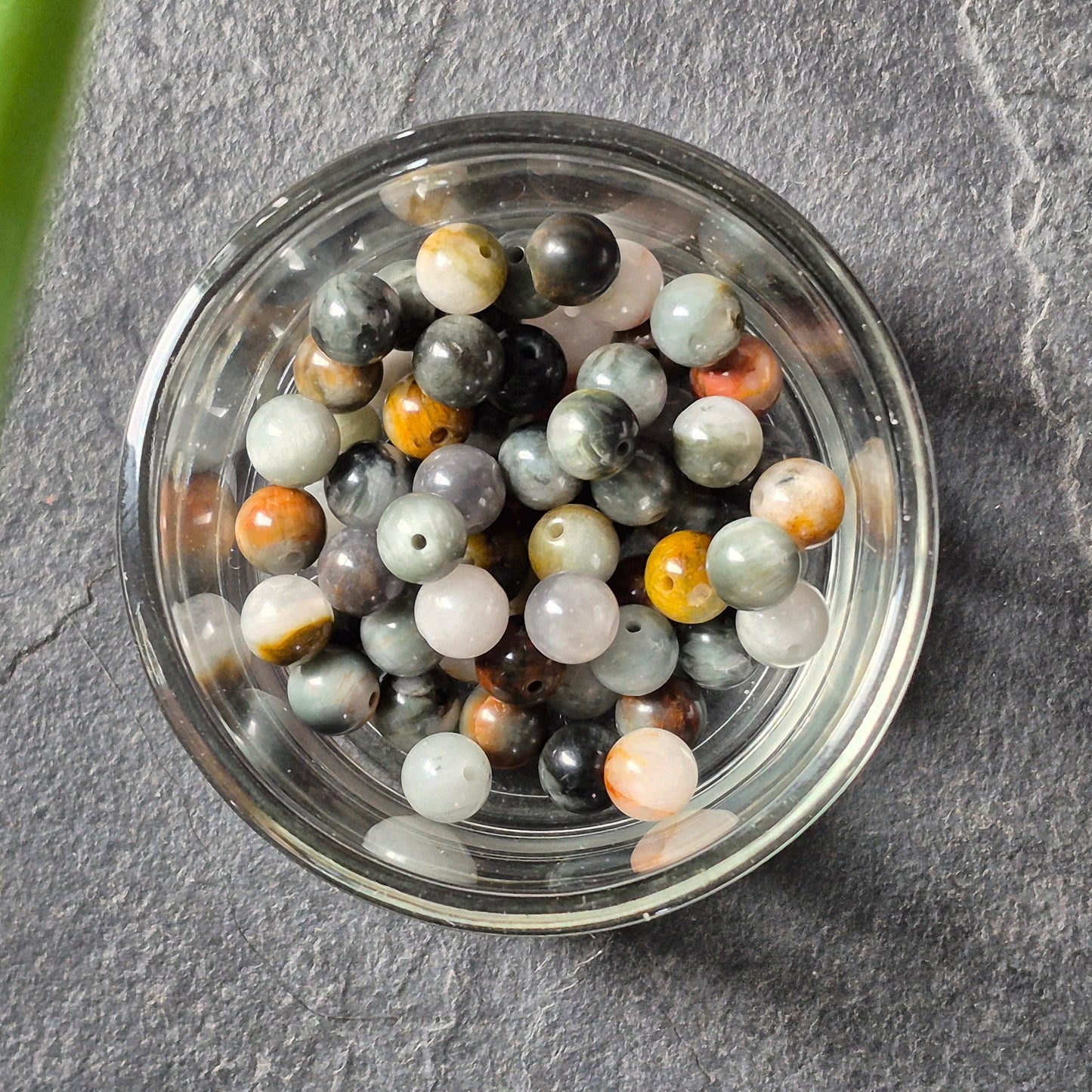 6mm bead and Copper "8" earrings