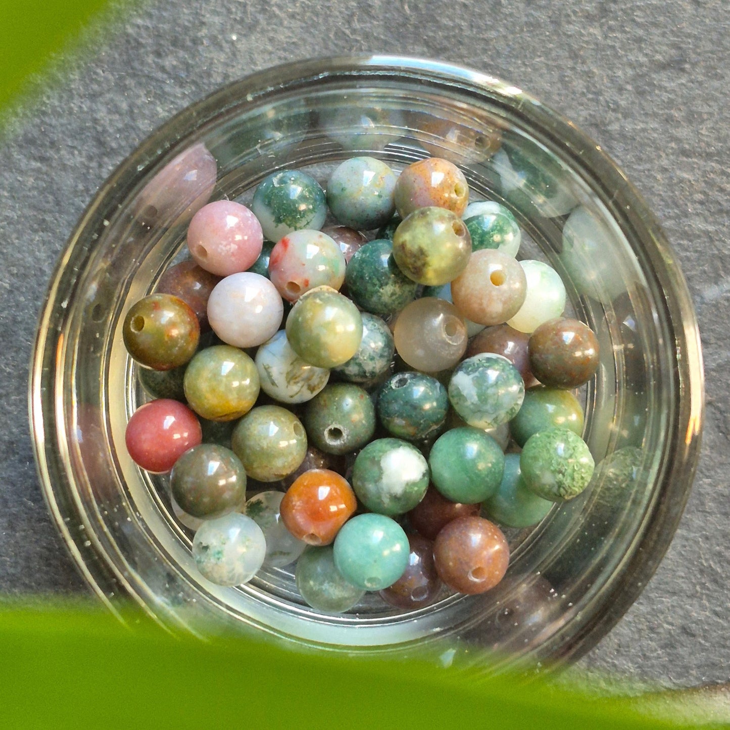 6mm bead and Copper "8" earrings