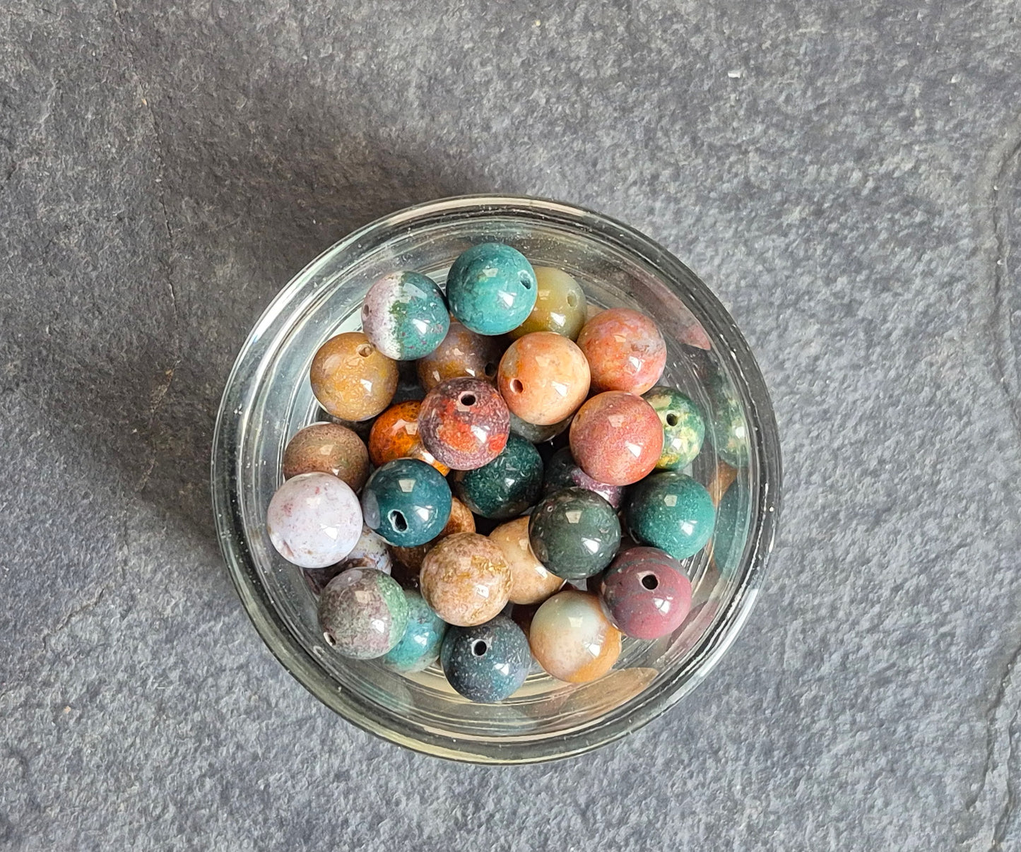 8mm bead "8" earrings in Copper