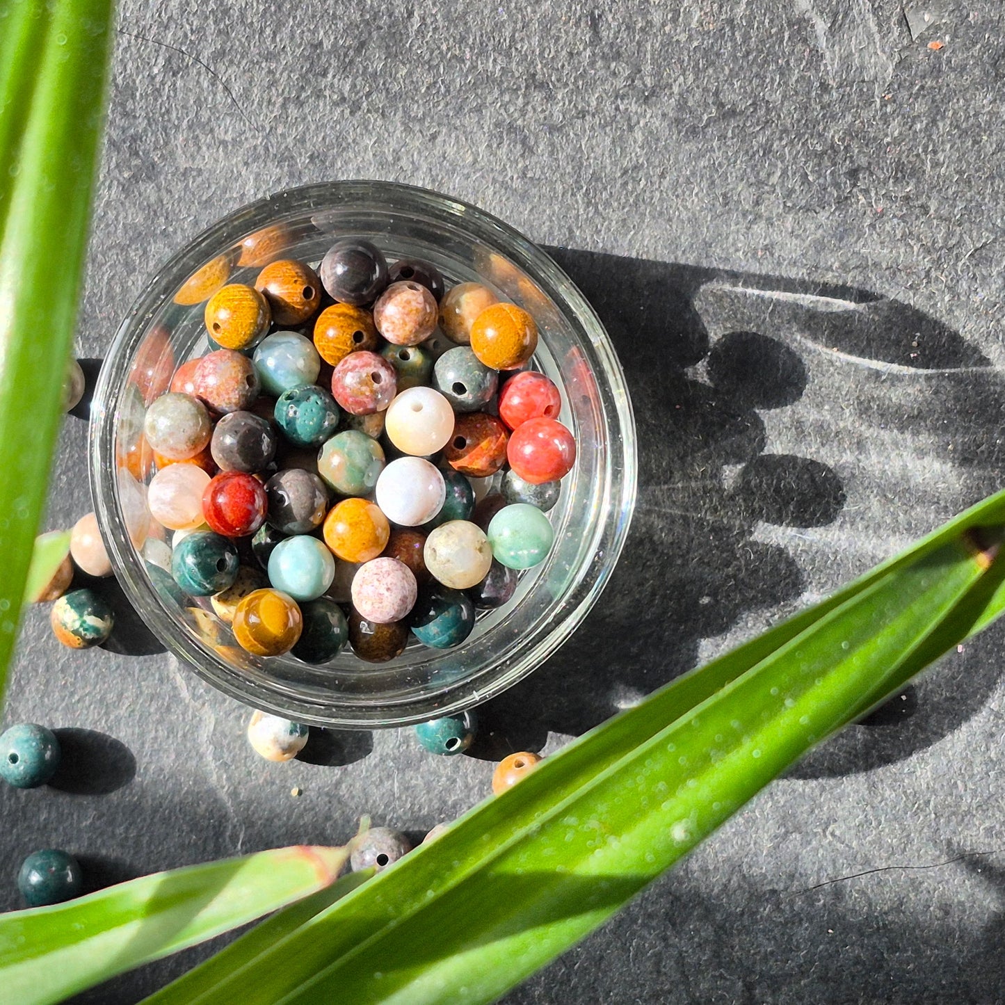 6mm bead and Copper "8" earrings