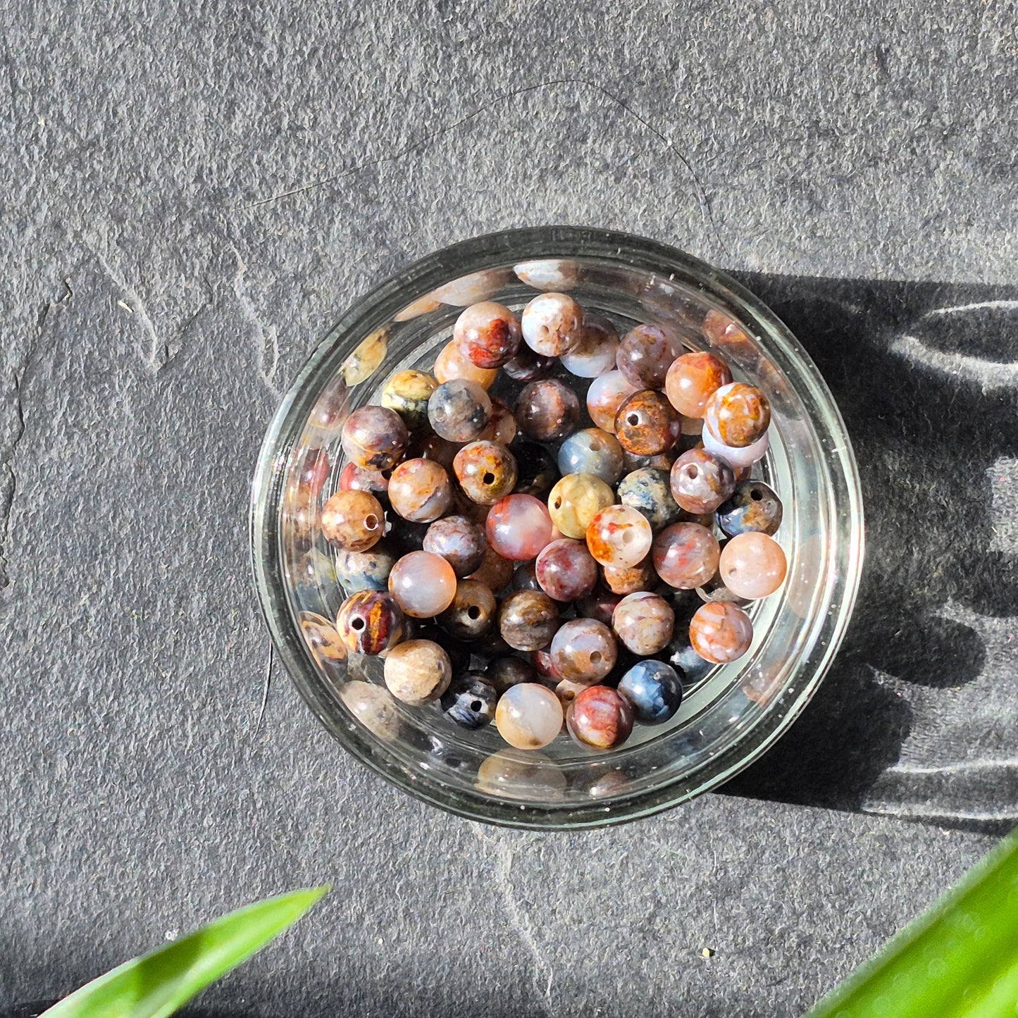 6mm bead and Copper "8" earrings