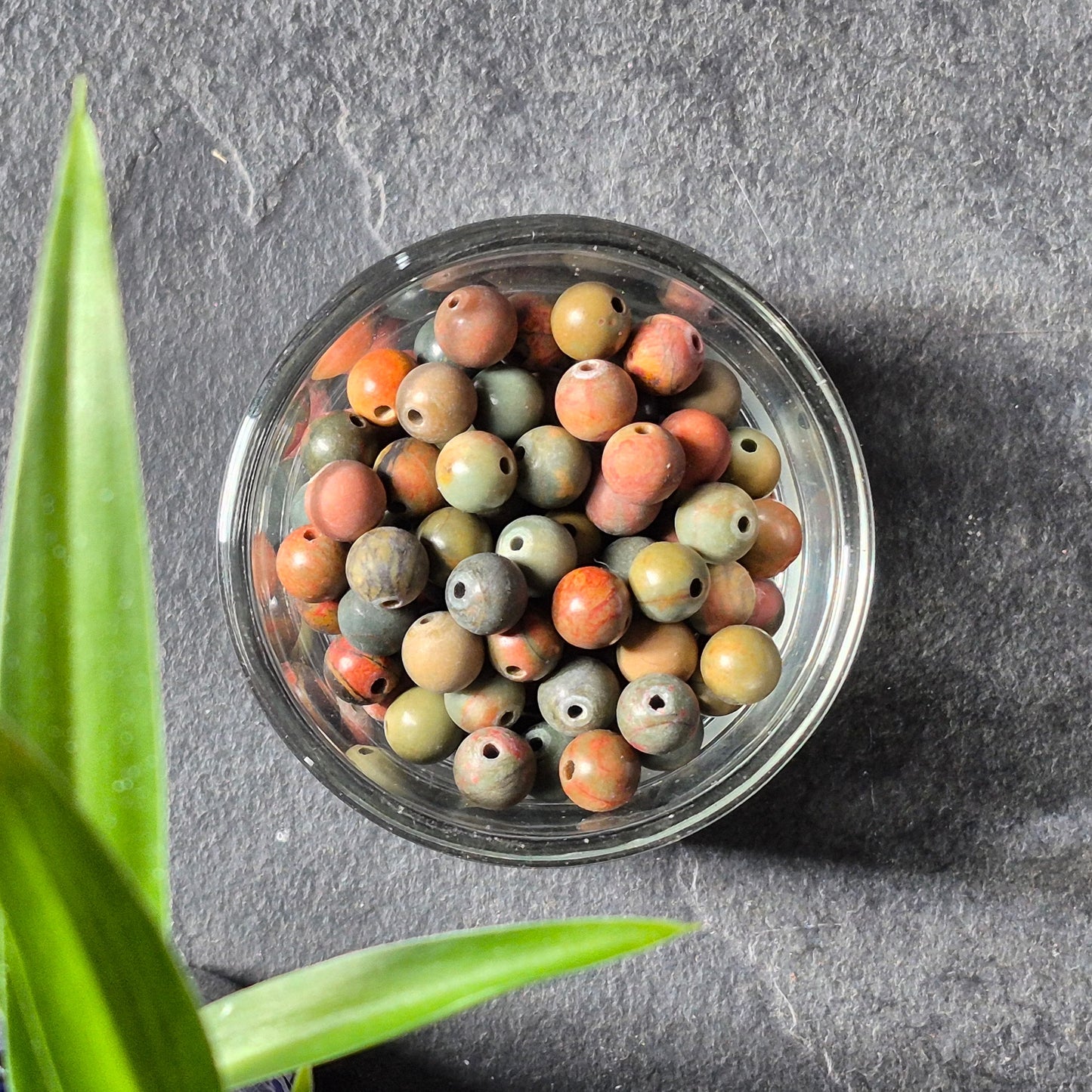 6mm bead and Copper "8" earrings
