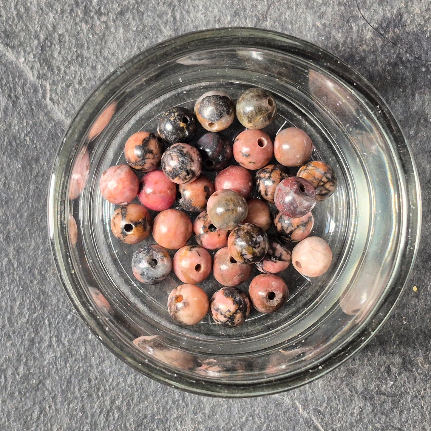 6mm bead and Copper "8" earrings