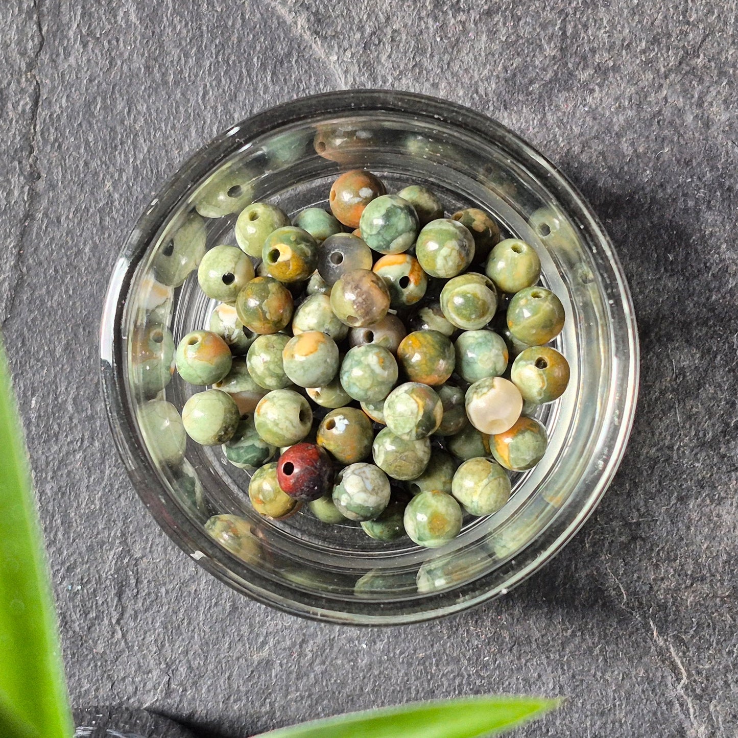 6mm bead and Copper "8" earrings