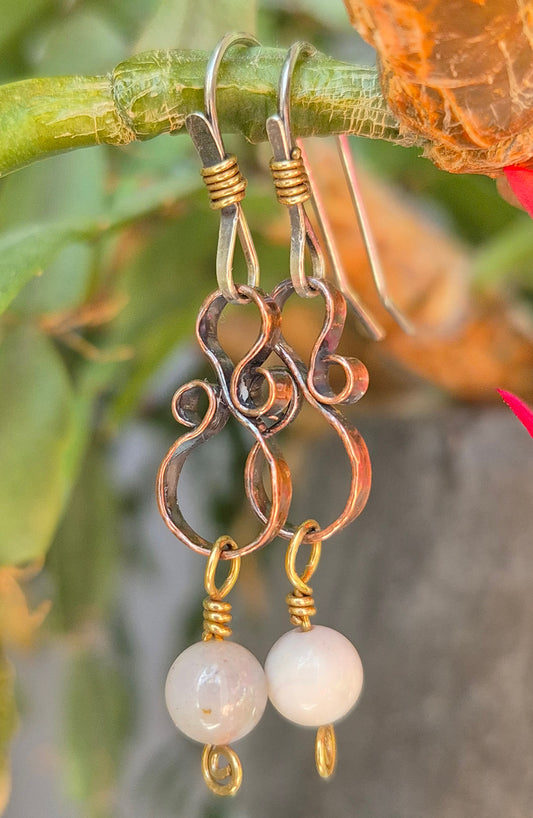 Ocean Jasper 6mm (Multi-coloured) "8" earrings