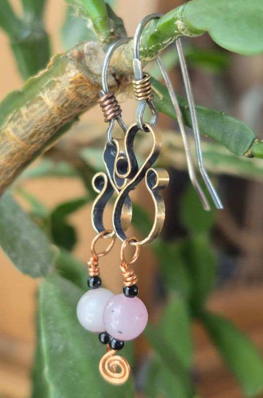 Cherry Blossom Jasper 6mm "8" earrings