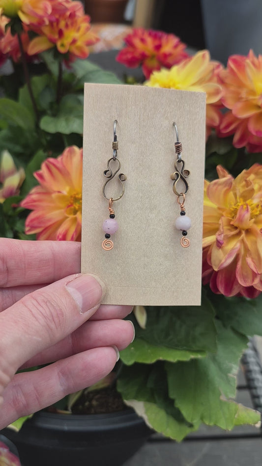 Cherry Blossom Jasper 6mm "8" earrings